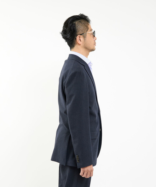 MEN'S MELROSE(メンズメルローズ)の「フランスツイルミルドストレッチコンフォートジャケット(セットアップ可)(テーラードジャケット・メンズ・ネイビー・5/4/3/2)」の13枚目の写真