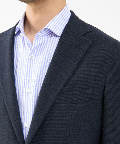 MEN'S MELROSE(メンズメルローズ)の「フランスツイルミルドストレッチコンフォートジャケット(セットアップ可)(テーラードジャケット・メンズ・ネイビー・5/4/3/2)」の14枚目の写真