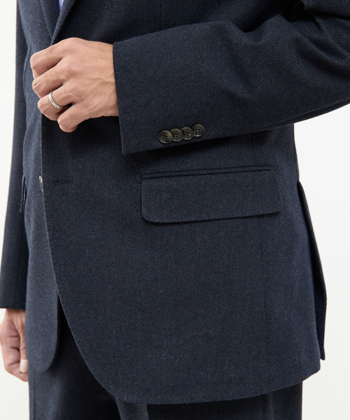 MEN'S MELROSE(メンズメルローズ)の「フランスツイルミルドストレッチコンフォートジャケット(セットアップ可)(テーラードジャケット・メンズ・ネイビー・5/4/3/2)」の15枚目の写真