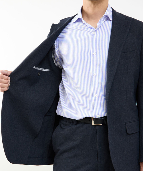 MEN'S MELROSE(メンズメルローズ)の「フランスツイルミルドストレッチコンフォートジャケット(セットアップ可)(テーラードジャケット・メンズ・ネイビー・5/4/3/2)」の17枚目の写真