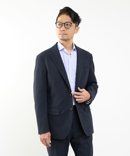 MEN'S MELROSE(メンズメルローズ)の「フランスツイルミルドストレッチコンフォートジャケット(セットアップ可)(テーラードジャケット・メンズ・ネイビー・5/4/3/2)」の19枚目の写真
