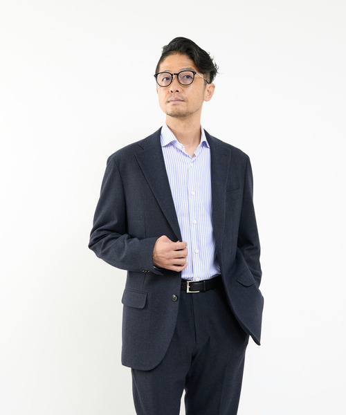 MEN'S MELROSE(メンズメルローズ)の「フランスツイルミルドストレッチコンフォートジャケット(セットアップ可)(テーラードジャケット・メンズ・ネイビー・5/4/3/2)」の20枚目の写真