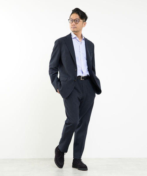 MEN'S MELROSE(メンズメルローズ)の「フランスツイルミルドストレッチコンフォートジャケット(セットアップ可)(テーラードジャケット・メンズ・ネイビー・5/4/3/2)」の21枚目の写真