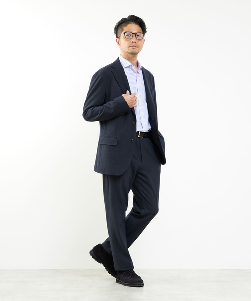 MEN'S MELROSE(メンズメルローズ)の「フランスツイルミルドストレッチコンフォートジャケット(セットアップ可)(テーラードジャケット・メンズ・ネイビー・5/4/3/2)」の22枚目の写真