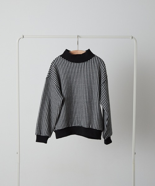 riziere（リジェール）の「ブロックチェックハイネックニットソートップス（ニット/セーター・キッズ・ブラウン/ブラック・150/140/130/120/110/100/90）」の17枚目の写真