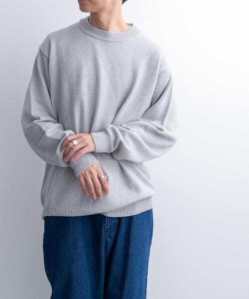 FORK&SPOON(フォークアンドスプーン)の「FORK&SPOON モックネックニットプルオーバー(ニット/セーター・メンズ・ブルー/チャコールグレー/グレー・4/5)」の4枚目の写真