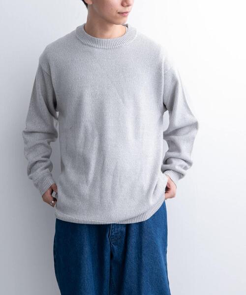 FORK&SPOON(フォークアンドスプーン)の「FORK&SPOON モックネックニットプルオーバー(ニット/セーター・メンズ・ブルー/チャコールグレー/グレー・4/5)」の7枚目の写真