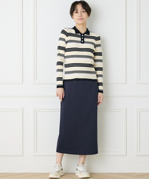 ダンボールニット タイトスカート【セットアップ対応】（スカート）｜INED CLARO（イネドクラロ）