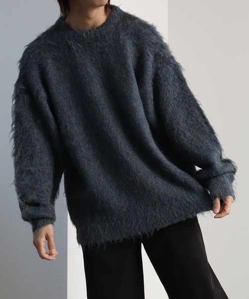Art re A select(アトリエセレクト)の「ロングモヘアライクカラーヤーン ニット(ニット/セーター・メンズ・ワイン/ネイビー/ブラウン/ブラック・M/L)」の18枚目の写真