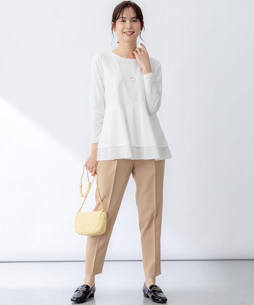 組曲(クミキョク)の「シャツコンビティアード ロングTシャツ(Tシャツ/カットソー・レディース・アイボリー系1/アイボリー系・2/3)」の18枚目の写真