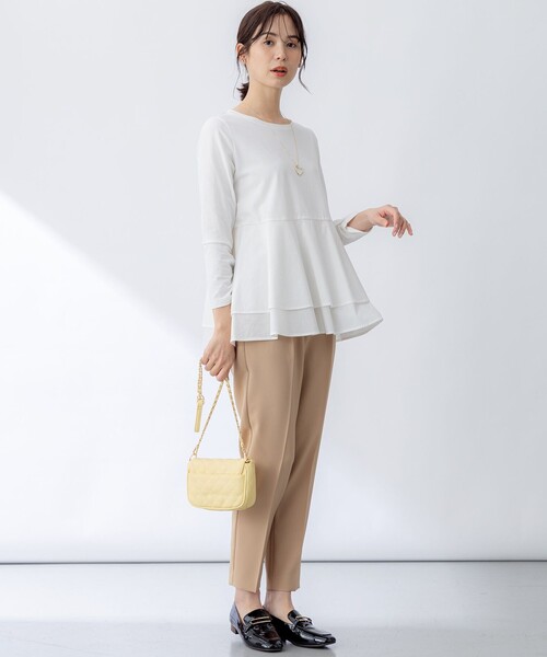組曲(クミキョク)の「シャツコンビティアード ロングTシャツ(Tシャツ/カットソー・レディース・アイボリー系1/アイボリー系・2/3)」の19枚目の写真
