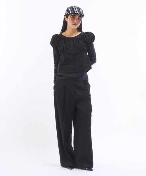 Wide straight slacks/ワイドストレートスラックスパンツ soerte スラックス Wide straight slacks/ワイドストレート