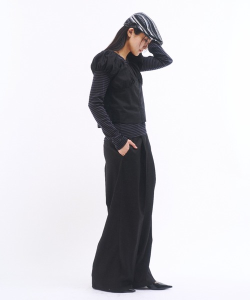 archive WIDE BLACK SLACKS ワイドスラックス　極太 TAAKK - 【26SS】ワイド スラックス / WIDE SLACKS / ブラック