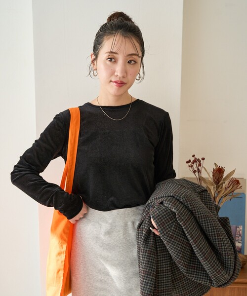 FREAK'S STORE(フリークスストア)の「限定展開 シアー フロッキー クルーネック プルオーバー(Tシャツ/カットソー・レディース・オフホワイト/チャコールグレー/ブラック/グリーン・フリ-)」の13枚目の写真