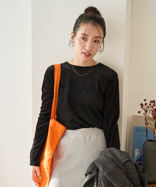 FREAK'S STORE(フリークスストア)の「限定展開 シアー フロッキー クルーネック プルオーバー(Tシャツ/カットソー・レディース・オフホワイト/チャコールグレー/ブラック/グリーン・フリ-)」の15枚目の写真