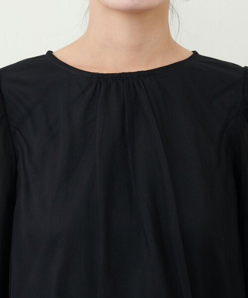 natural couture（ナチュラルクチュール）の「オケージョン対応可 / チュールギャザートップス（シャツ/ブラウス・レディース・ブラック/アイボリー/グレー/ピンク・FREE）」の18枚目の写真