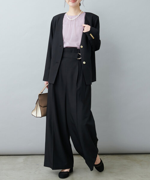 natural couture（ナチュラルクチュール）の「オケージョン対応可 / チュールギャザートップス（シャツ/ブラウス・レディース・ブラック/アイボリー/グレー/ピンク・FREE）」の14枚目の写真