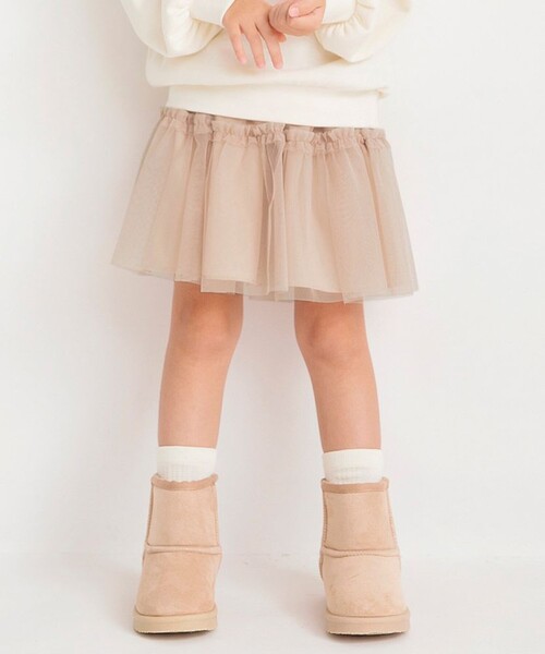 BRANSHES(ブランシェス)の「チュールスカート(スカート・キッズ・アイボリー/ピンク・S/M/L)」の2枚目の写真