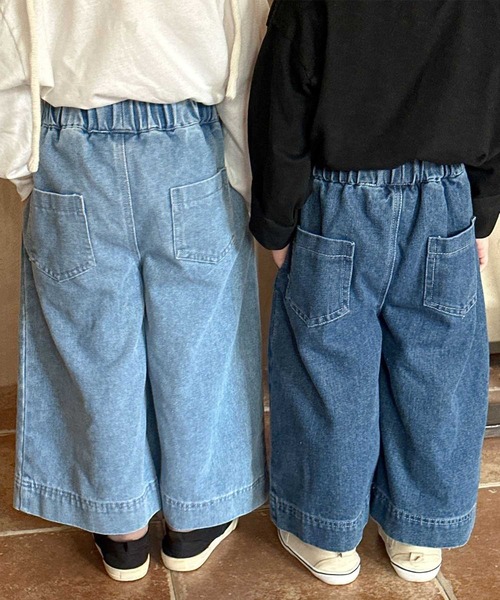 aimoha（アイモハ）の「【aimoha-KIDS-】ワイドデニムパンツ（デニムパンツ・キッズ・ネイビー/ライトブルー・90/100/110/120/130/140/150）」の9枚目の写真