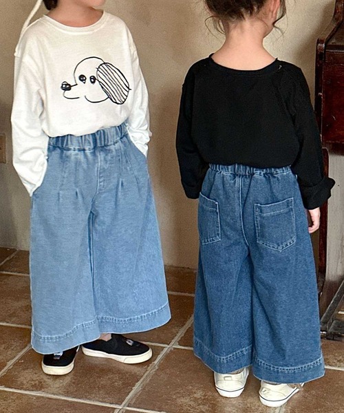 aimoha（アイモハ）の「【aimoha-KIDS-】ワイドデニムパンツ（デニムパンツ・キッズ・ネイビー/ライトブルー・90/100/110/120/130/140/150）」の11枚目の写真