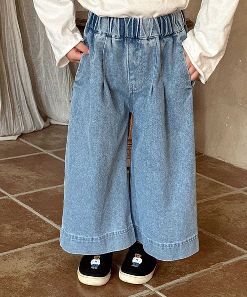 aimoha（アイモハ）の「【aimoha-KIDS-】ワイドデニムパンツ（デニムパンツ・キッズ・ネイビー/ライトブルー・90/100/110/120/130/140/150）」の17枚目の写真