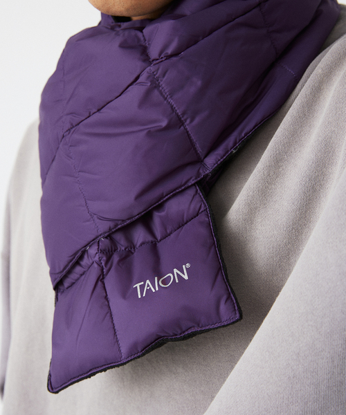 TAION（タイオン）の「TAION / タイオン ベーシック ダウンマフラー TAION-201A（マフラー・メンズ・グレー/カーキ/ブラック/パープル/ネイビー/ベージュ/スミクロ/ブラウン・FREE）」の16枚目の写真