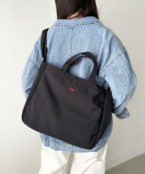 POLOCHAMPS(ポロチャンプス)の「POLOCHAMPS(ポロチャンプス)/2WAY トートバッグ ショルダーバッグ(トートバッグ・レディース・ベージュ/ネイビー/ブラック・FREE)」の7枚目の写真