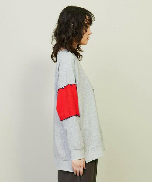 FRAPBOIS（フラボア）の「メローパネル プルオーバー（スウェット・レディース・グレー/ネイビー・2/1）」の5枚目の写真