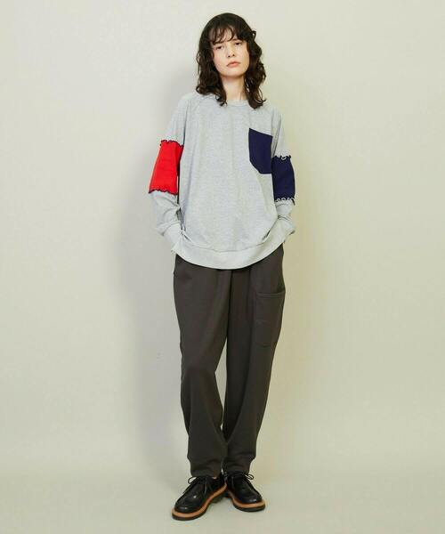 FRAPBOIS（フラボア）の「メローパネル プルオーバー（スウェット・レディース・グレー/ネイビー・2/1）」の9枚目の写真