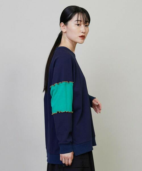 FRAPBOIS（フラボア）の「メローパネル プルオーバー（スウェット・レディース・グレー/ネイビー・2/1）」の14枚目の写真