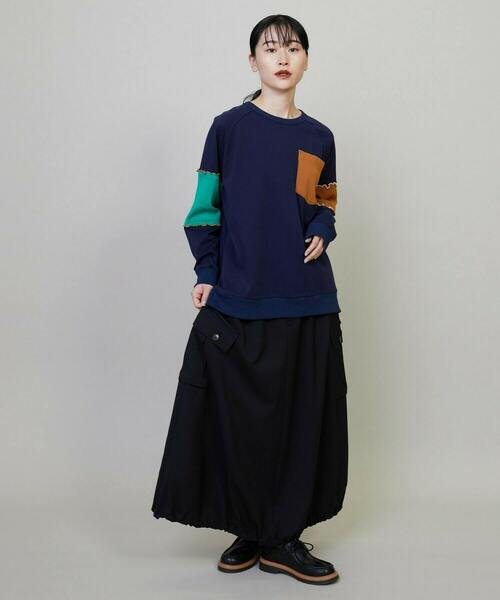 FRAPBOIS（フラボア）の「メローパネル プルオーバー（スウェット・レディース・グレー/ネイビー・2/1）」の15枚目の写真