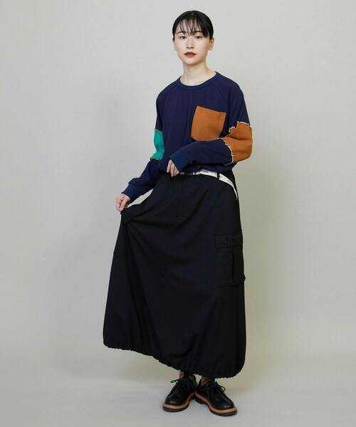 FRAPBOIS（フラボア）の「メローパネル プルオーバー（スウェット・レディース・グレー/ネイビー・2/1）」の16枚目の写真