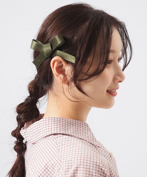 BEAMS BOY（ビームスボーイ）の「テープ リボン バレッタ（バレッタ/ヘアクリップ・レディース・ブラック/オリーブ/ベージュ・ONE SIZE）」の3枚目の写真