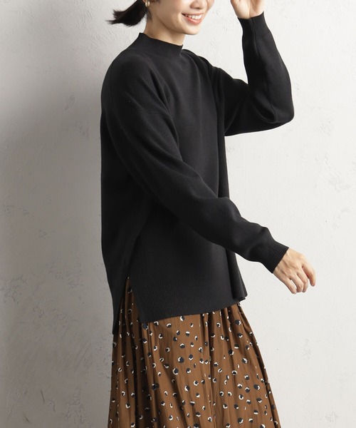 FOUND GOOD（ファウンドグッド）の「COZYスタンドスリットニット（ニット/セーター・レディース・ブラック/グレー系/グレー系5/ブラウン系/ブラウン系5/ブルー系5/レッド系5/アイボリー・S/M/L）」の10枚目の写真