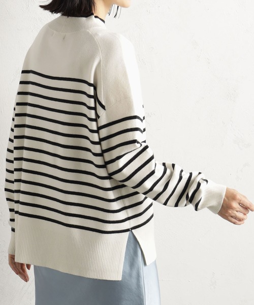 FOUND GOOD（ファウンドグッド）の「COZYスタンドスリットニット（ニット/セーター・レディース・ブラック/グレー系/グレー系5/ブラウン系/ブラウン系5/ブルー系5/レッド系5/アイボリー・S/M/L）」の14枚目の写真