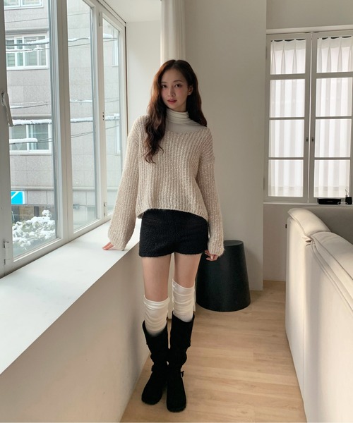 by muni:r(バイ ムニール)の「もこもこショートパンツ(その他パンツ・レディース・アイボリー/ブラック・SMALL/MEDIUM)」の12枚目の写真
