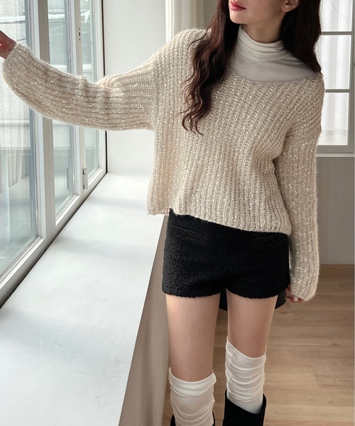 by muni:r(バイ ムニール)の「もこもこショートパンツ(その他パンツ・レディース・アイボリー/ブラック・SMALL/MEDIUM)」の13枚目の写真