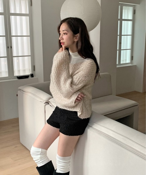 by muni:r(バイ ムニール)の「もこもこショートパンツ(その他パンツ・レディース・アイボリー/ブラック・SMALL/MEDIUM)」の15枚目の写真