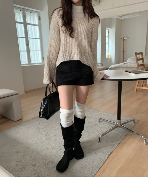 by muni:r(バイ ムニール)の「もこもこショートパンツ(その他パンツ・レディース・アイボリー/ブラック・SMALL/MEDIUM)」の18枚目の写真