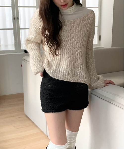 by muni:r(バイ ムニール)の「もこもこショートパンツ(その他パンツ・レディース・アイボリー/ブラック・SMALL/MEDIUM)」の14枚目の写真