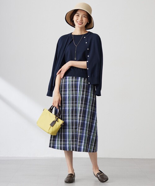 J.PRESS（ジェイプレス）の「【洗える】BASIC HT COTTON クルーネック カーディガン（カーディガン/ボレロ・レディース・ライトグリーン系/ベージュ系/ネイビー系/オレンジ系・MEDIUM/LARGE）」の10枚目の写真