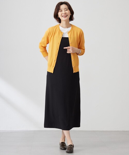 J.PRESS（ジェイプレス）の「【洗える】BASIC HT COTTON クルーネック カーディガン（カーディガン/ボレロ・レディース・ライトグリーン系/ベージュ系/ネイビー系/オレンジ系・MEDIUM/LARGE）」の14枚目の写真