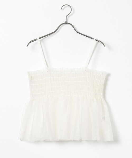 Honeys(ハニーズ)の「チュールキャミソール(キャミソール・レディース・ピンク/チャコール/アイボリー/ブラック・L/M/S)」の7枚目の写真