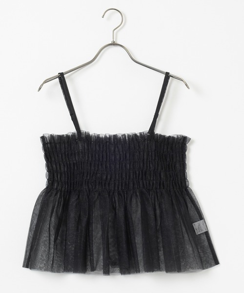 Honeys(ハニーズ)の「チュールキャミソール(キャミソール・レディース・ピンク/チャコール/アイボリー/ブラック・L/M/S)」の9枚目の写真