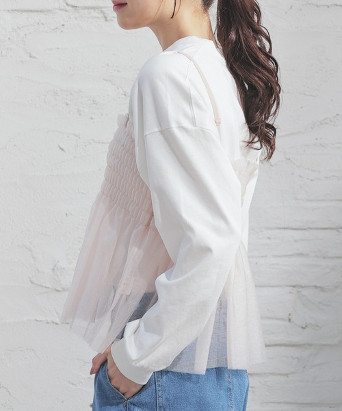 Honeys(ハニーズ)の「チュールキャミソール(キャミソール・レディース・ピンク/チャコール/アイボリー/ブラック・L/M/S)」の15枚目の写真