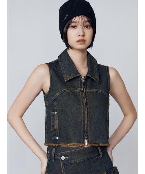 デニムウォッシュベスト（ベスト）｜EMODA（エモダ）