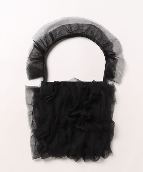 Jasmine Grandiflorum（ジャスミングランディフローラム）の「【Jasmine】ボリュームチュールミニトートバッグ（トートバッグ・レディース・ブラック/ホワイト・FREE）」の9枚目の写真