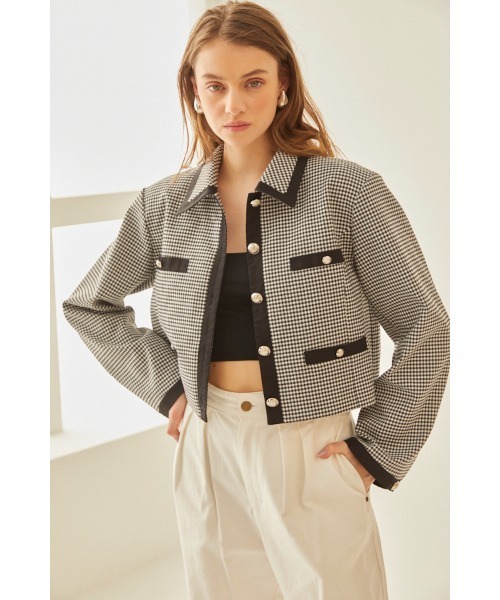 Estella.K(エステラケー)の「Arabella Jacket トリムショートジャケット(その他アウター・レディース・ブルー/ブラック系・FREE)」の3枚目の写真