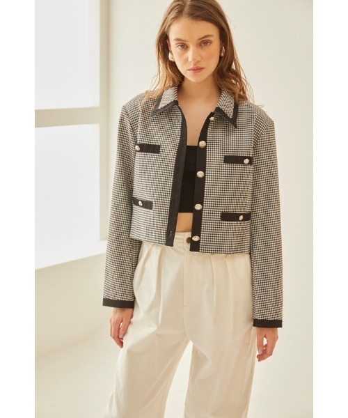 Estella.K(エステラケー)の「Arabella Jacket トリムショートジャケット(その他アウター・レディース・ブルー/ブラック系・FREE)」の11枚目の写真