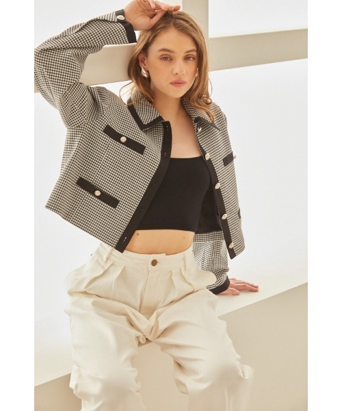 Estella.K(エステラケー)の「Arabella Jacket トリムショートジャケット(その他アウター・レディース・ブルー/ブラック系・FREE)」の16枚目の写真